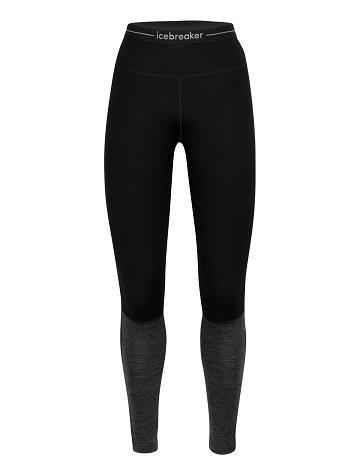 Black / Jet Heather Women's Icebreaker Merino 260 ZoneKnit™ Leggings | USA 1547EBCX